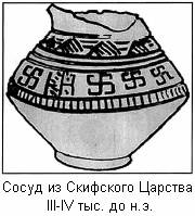 Сосуд из Скифского Царства со Свастикой (3-4 тыс. до н.э.).