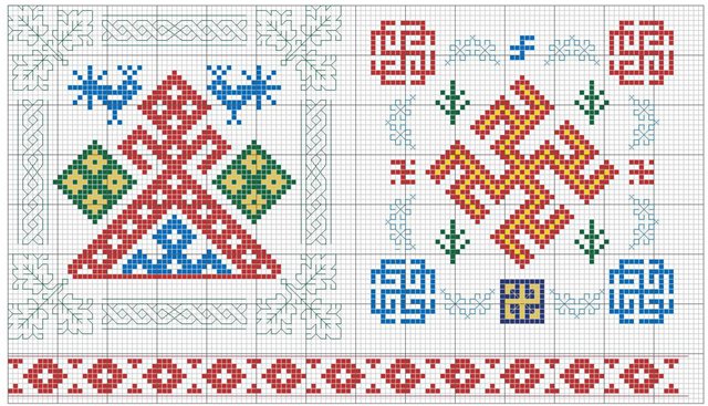 Схемы для вышивки крестом славянских оберегов — распространенные узоры